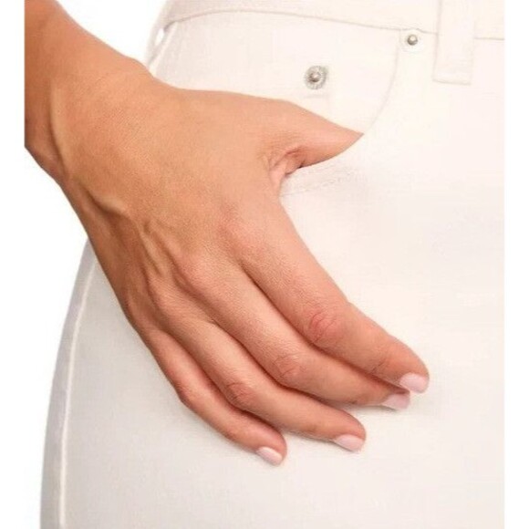 NWT Frye High-Rise Crop Jeans Cuffed Hem Ivory Denim - Picture 3 of 3